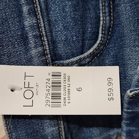 Loft Button Front Jean Skirt Size 6 - Picture 3 of 3